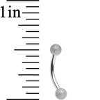 16G 5/16 Silver Sandblasted Steel Curved Eyebrow Ring 3mm Ball