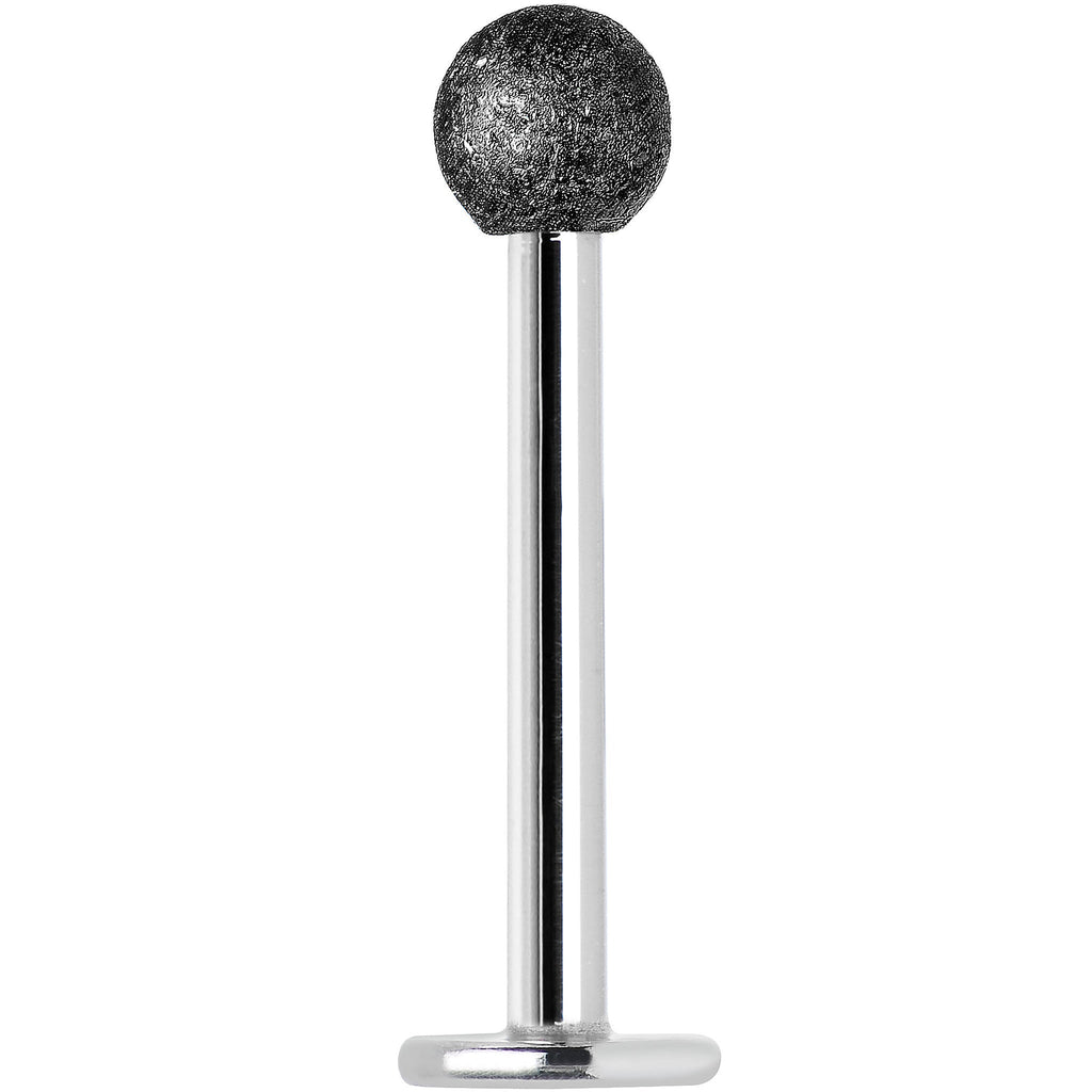 16G 3/8 Black Sandblasted Steel Monroe Labret 3mm Ball
