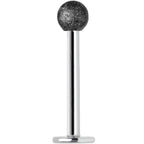 16G 3/8 Black Sandblasted Steel Monroe Labret 3mm Ball