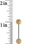 Gold Sandblasted Steel Barbell Tongue Ring