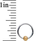 16G 5/16 Gold Sandblasted Steel BCR Captive Ring 3mm Ball