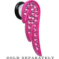 00G Pink Gem Brilliant Angel Wing Single Flare Steel Plug