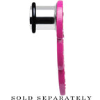 00G Pink Gem Brilliant Angel Wing Single Flare Steel Plug