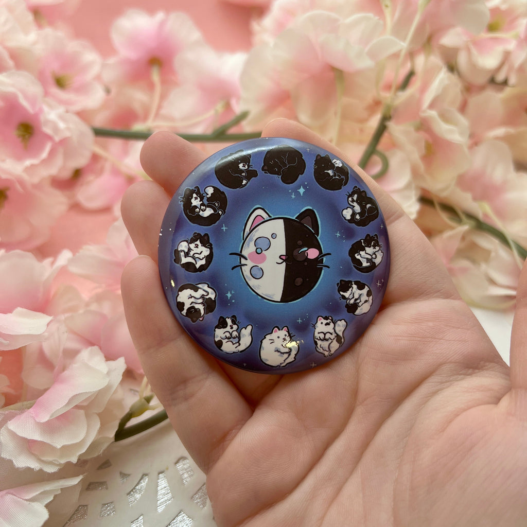Moon Phases Cats ~ Button