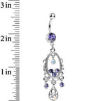 Purple Aurora Gem Victorian Allure Chandelier Belly Ring