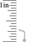 20G Aurora Gem Stainless Steel L-Shaped Nose Ring 1/4