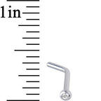 18G Clear Gem Stainless Steel L-Shaped Nose Ring 1/4