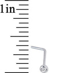 22G Clear Gem Stainless Steel L-Shaped Nose Ring 1/4