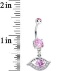 Pink Clear Gem Mysterious and Exquisite Eye Dangle Belly Ring