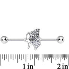 Clear Gem Sweet Sparkling Butterfly Industrial Barbell
