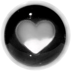 2G White Black Acrylic Adoring Heart Saddle Plug