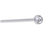 20G 3/4 Clear CZ Steel Straight Fishtail Nose Ring 2.5mm