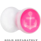 White Pink Acrylic Set Sail Nautical Anchor Saddle Plug Available in Sizes 6mm to 20mm