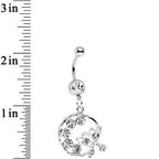 Clear Gem Wreath and Butterfly Dangle Belly Ring