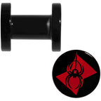 4G Black Acrylic Licensed Black Widow Logo Screw Fit Plug Set