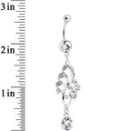 Clear Gem Summertime Drifting Leaf Dangle Belly Ring