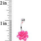 Tropical Pink Hibiscus Flower Belly Ring
