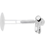 16G 5/16 925 Sterling Silver Ribbon Bow Push In Tragus Earring