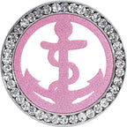 7/8 Stainless Steel Clear Gem Pink Anchor Tunnel Plug