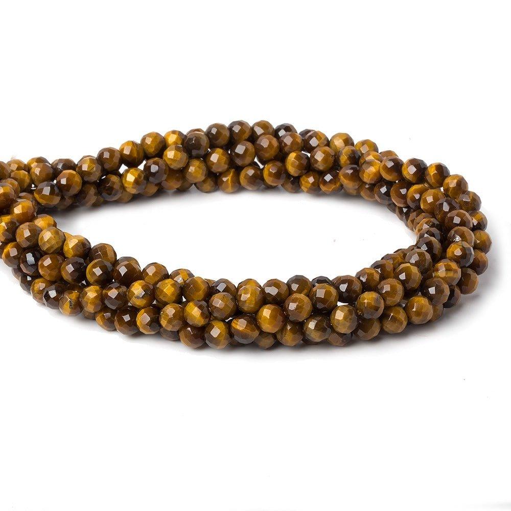 5.5mm Tiger Eye Faceted Round Beads, 14 inch