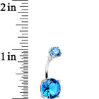 Aqua Double Gem Elegant Belly Ring