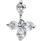16G 1/4 Clear Cubic Zirconia Dangle Tragus Cartilage Earring