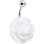 White Gerbera Flower Belly Ring