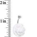 White Gerbera Flower Belly Ring