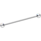 316L Stainless Steel White Faux Opal Industrial Barbell 36mm