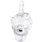 14G 5/8 Clear Acrylic Flip the Middle Finger Barbell Tongue Ring