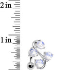 Moonstone Vine Top Mount Belly Ring
