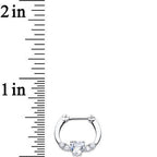 16G Stainless Steel Clear Gem Bright Heart Septum Clicker