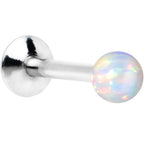 5/16 Steel 3mm Synthetic White Opal Internal Thread Tragus Earring