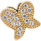 16G Gold Anodized Stainless Steel CZ Butterfly Tragus Earring