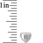 16G Stainless Steel Cubic Zirconia Heart Tragus Earring