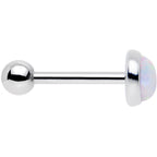 18G 5/16 Steel 5mm Synthetic White Opal Cartilage Earring
