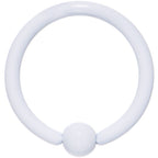 16G White Ceramic Coated Stainless Steel BCR Captive Ring