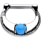 14G Surgical Steel Semi-precious Turquoise Septum Clicker