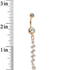 Rose Gold Anodized Sparkling Winding Road Dangle Belly Ring