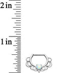 16G Clear Iridescent Imitation Opal Rope Accent Septum Clicker