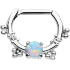 16G Clear Gem Iridescent Imitation Opal Simple Septum Clicker