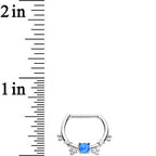 16G Clear Gem Blue Imitation Opal Simple Septum Clicker