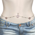 38 Pink Accent Tree of Life Charm Dangle Belly Chain