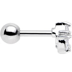 16G 1/4 Stainless Steel Clear CZ Cartilage Earring