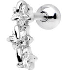 16G 1/4 Stainless Steel Clear CZ Star Right Cartilage Earring