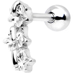 16G 1/4 Stainless Steel Clear CZ Star Right Cartilage Earring