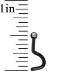 18G 2mm Clear Gem Black Titanium IP Steel Nose Screw
