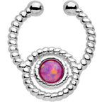 Purple Synthetic Opal Ion-plated Non-Pierced Clip On Fake Septum Ring