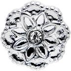 16G 1/4 Clear Gem Steel Mandala Flower Tragus Cartilage Earring
