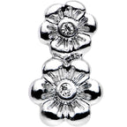 16G 1/4 Clear Gem Steel Double Flower Tragus Cartilage Earring
